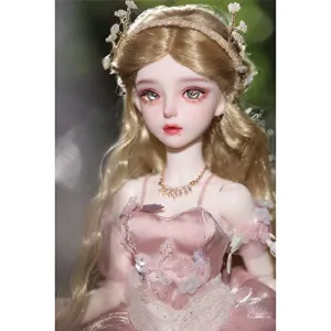 1/4 BJD Doll Elf Ears SD Doll 41.7cm 16.4in Ball Jointed Dolls with Pink Clothes Set Shoes Wig Makeup and Accessories, Best Gift for Girls