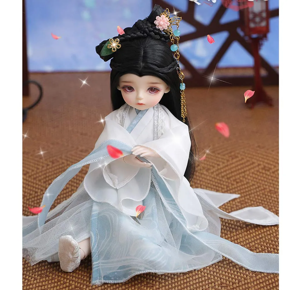 1/6 Bjd Doll 26cm 10.2 Inches Sd Doll Hanfu Doll Ball Joint Doll Action Full Set of Pictures   Makeup   Clothes   Wig   Shoes