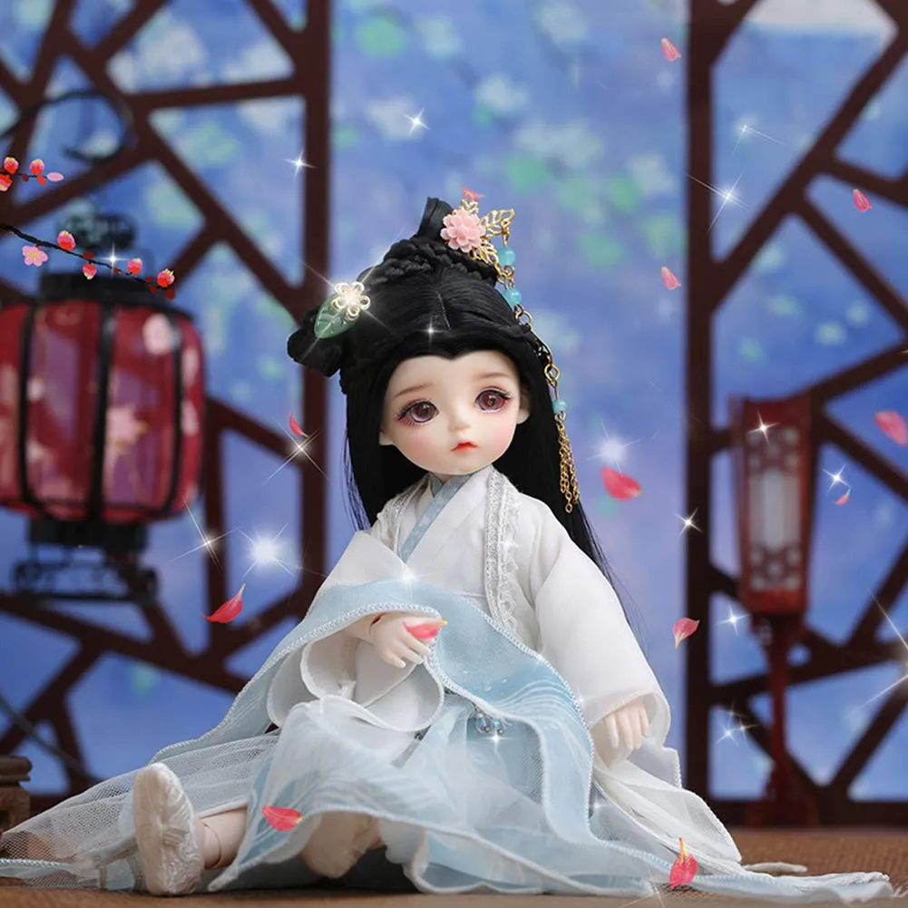 1/6 Bjd Doll 26cm 10.2 Inches Sd Doll Hanfu Doll Ball Joint Doll Action Full Set of Pictures   Makeup   Clothes   Wig   Shoes