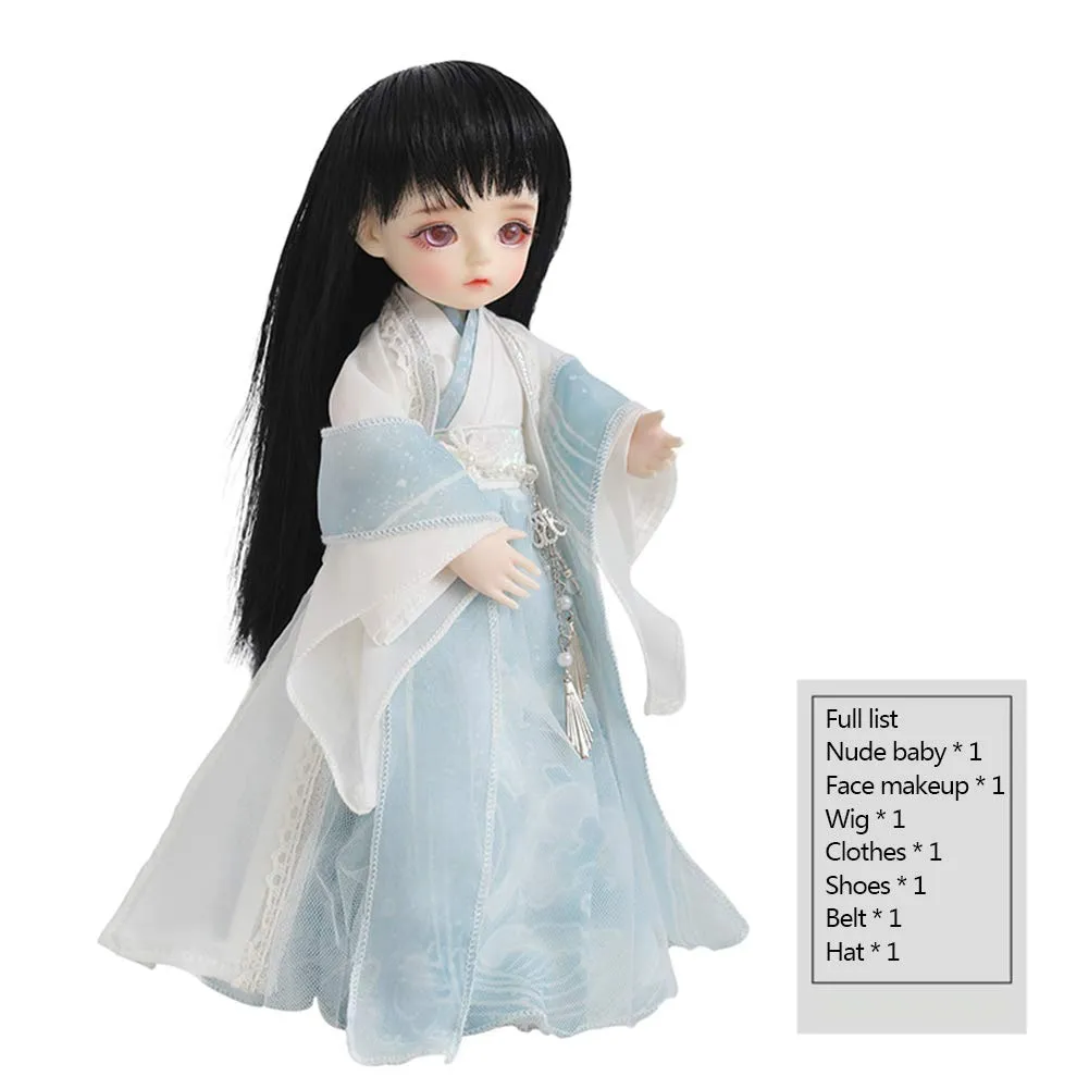 1/6 Bjd Doll 26cm 10.2 Inches Sd Doll Hanfu Doll Ball Joint Doll Action Full Set of Pictures   Makeup   Clothes   Wig   Shoes