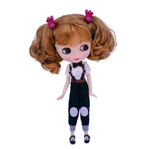 1/6 BJD Doll is Similar to Neo Blythe, 4-Color Changing Eyes Matte Face and Ball Jointed Body, 12 Inch Customized Dolls Can Changed Makeup and Dress DIY, Nude Doll Sold Exclude Clothes (SNO.9)