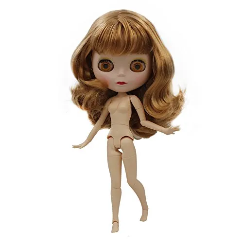 1/6 BJD Doll is Similar to Neo Blythe, 4-Color Changing Eyes Matte Face and Ball Jointed Body, 12 Inch Customized Dolls Can Changed Makeup and Dress DIY, Nude Doll Sold Exclude Clothes (SNO.9)