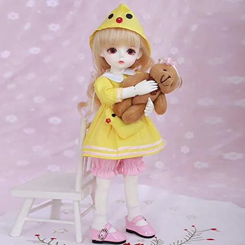 1/6 BJD Doll, SD Dolls 10 Inch 19 Ball Jointed Doll DIY Toys with Clothes Outfit Shoes Wig Hair Makeup, Cosplay Fashion Dolls Best Gift for Girls