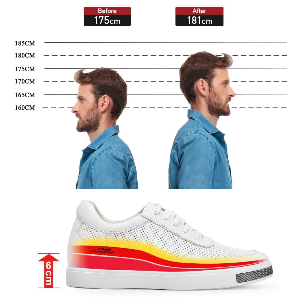 6 CM / 2.36 Inches CMR CHAMARIPA Breathable Height Increasing Shoes Casual Men Taller Shoes