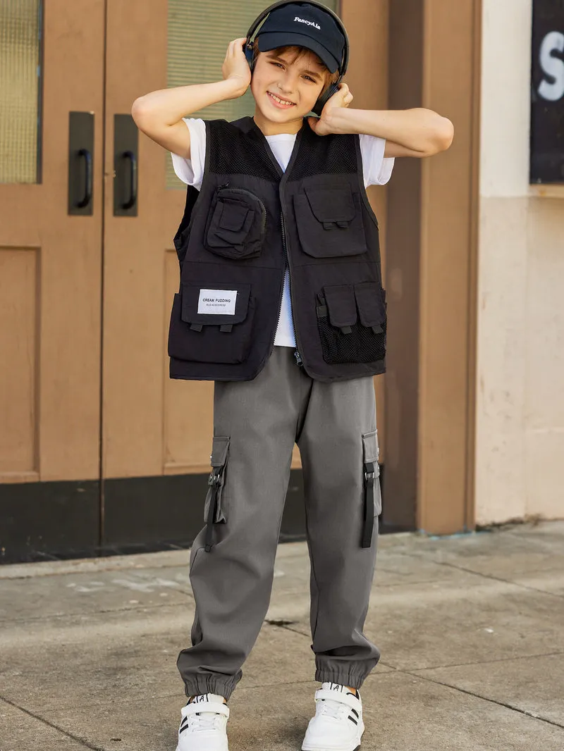 Arshiner Boys Cargo Pants Casual Lightweight Joggers Pant