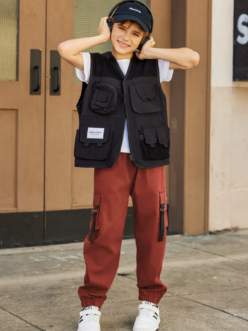 Arshiner Boys Cargo Pants Casual Lightweight Joggers Pant