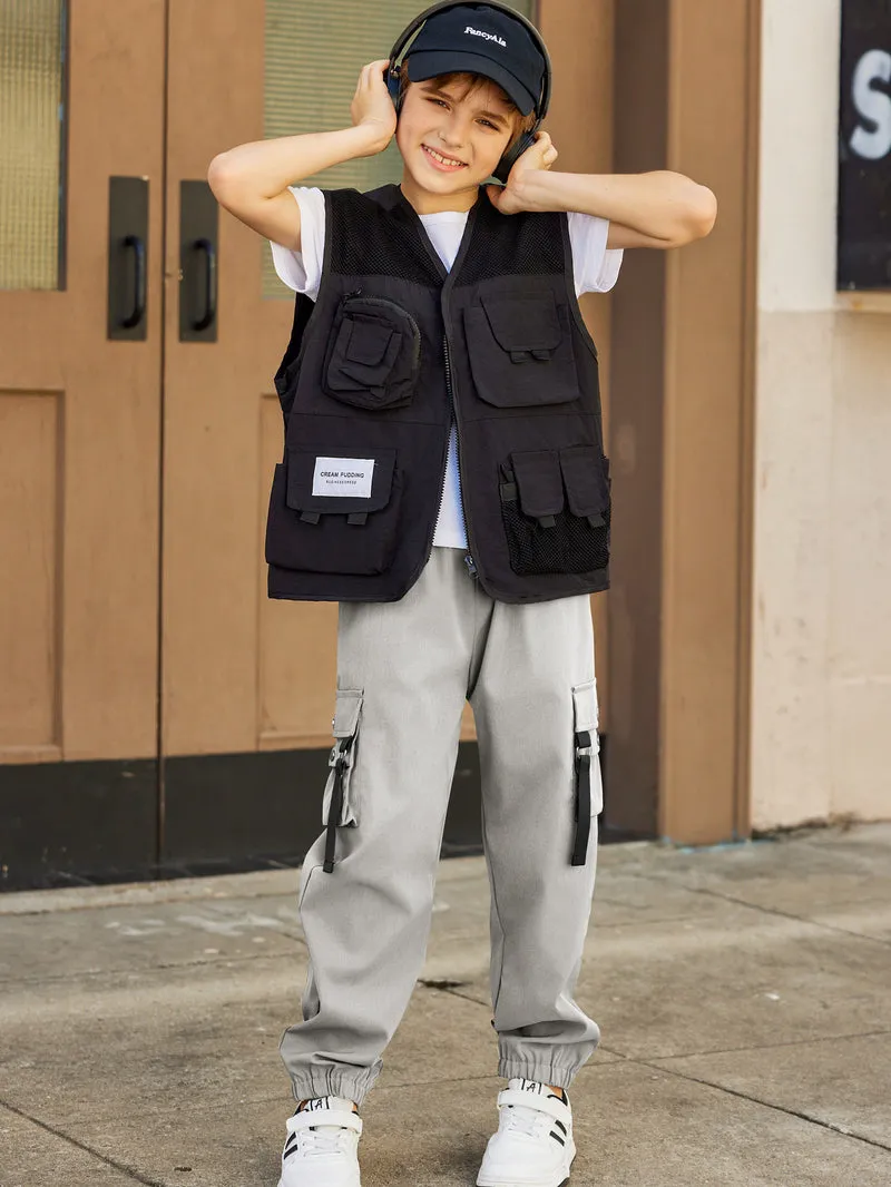 Arshiner Boys Cargo Pants Casual Lightweight Joggers Pant