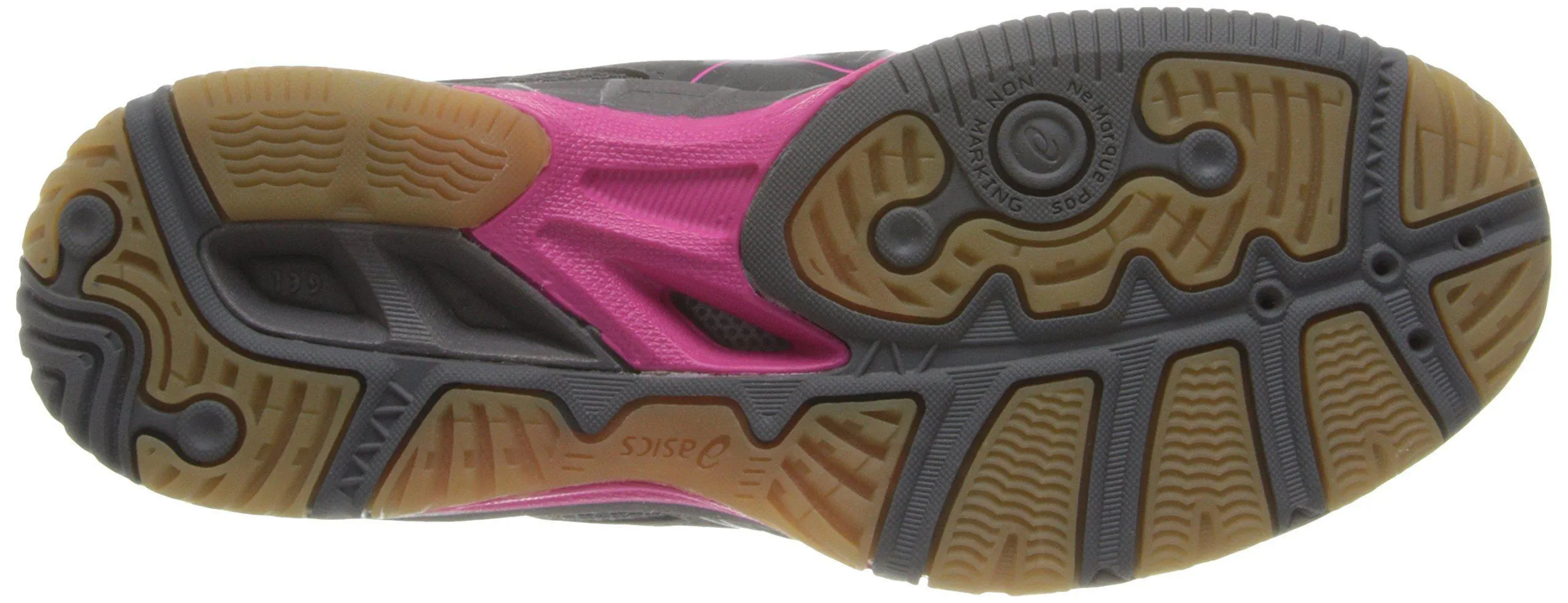 ASICS Women's Gel 1150V Volley Ball Shoe,Smoke/Knock Out Pink/Silver,9 M US
