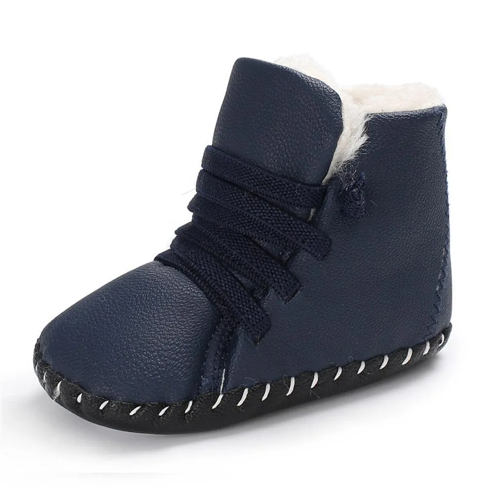 Baby Unisex PU Elastic Band Fur Boots Baby Shoes Wholesale