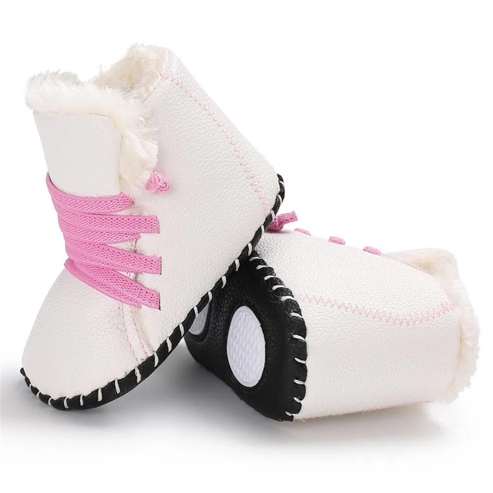 Baby Unisex PU Elastic Band Fur Boots Baby Shoes Wholesale