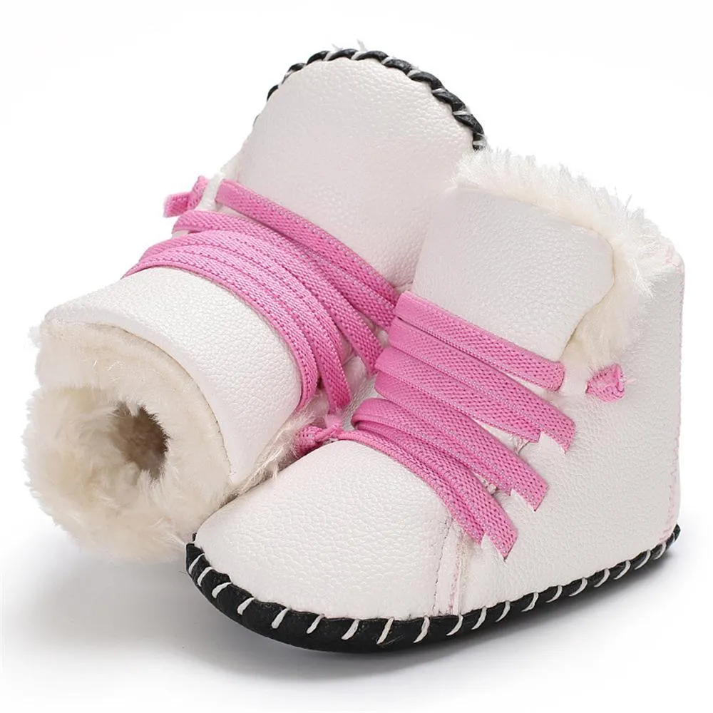 Baby Unisex PU Elastic Band Fur Boots Baby Shoes Wholesale