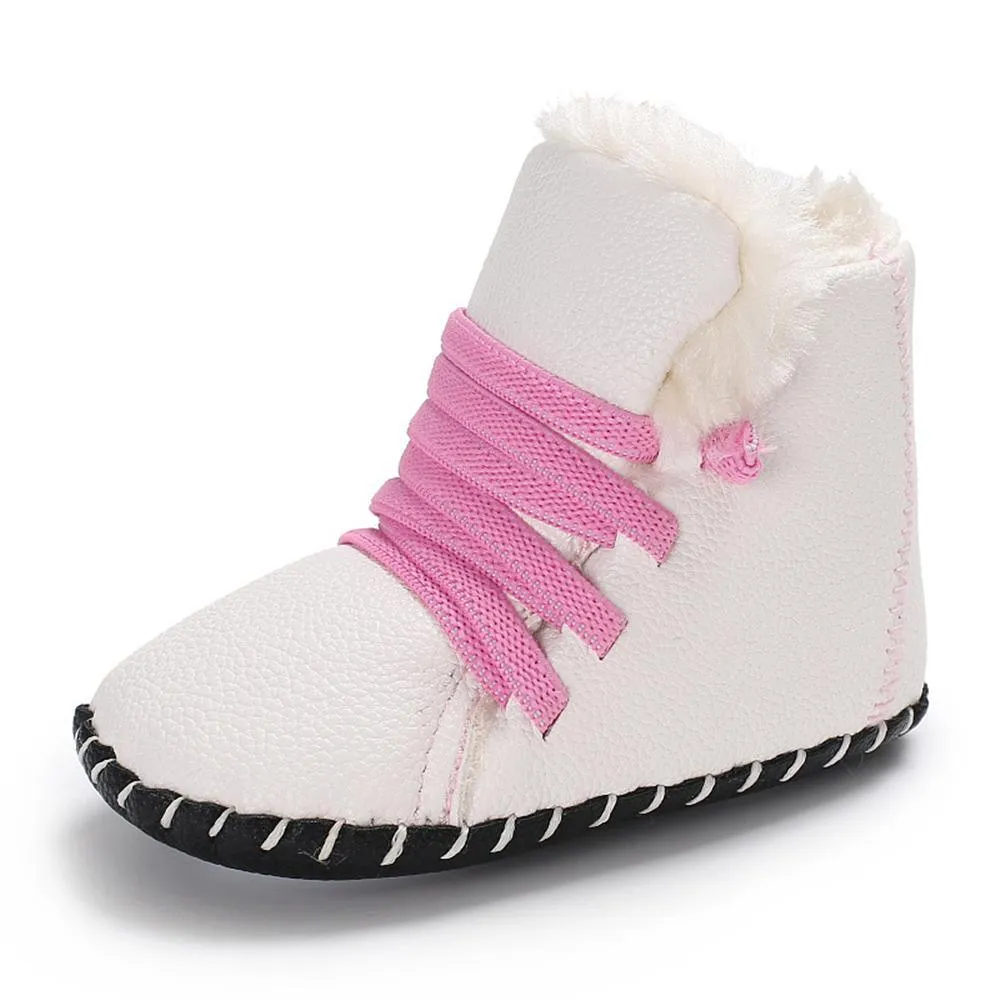 Baby Unisex PU Elastic Band Fur Boots Baby Shoes Wholesale