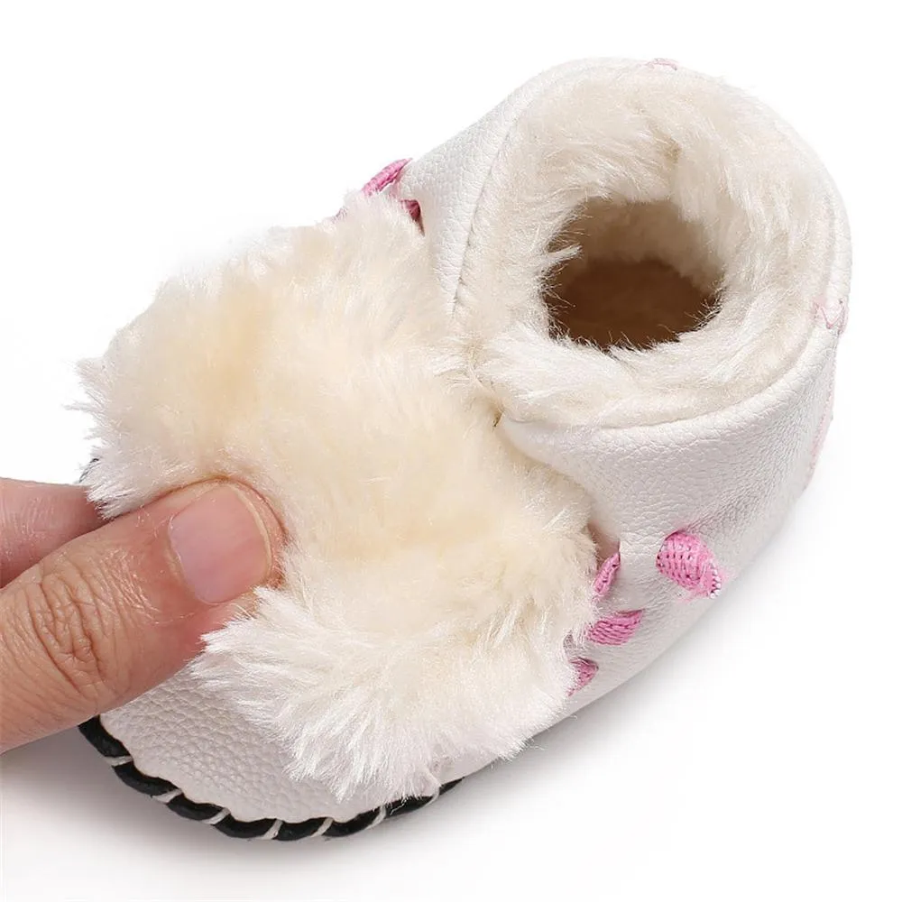 Baby Unisex PU Elastic Band Fur Boots Baby Shoes Wholesale