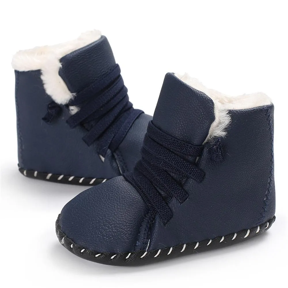 Baby Unisex PU Elastic Band Fur Boots Baby Shoes Wholesale