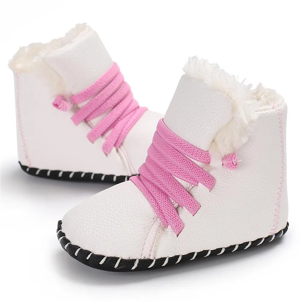 Baby Unisex PU Elastic Band Fur Boots Baby Shoes Wholesale