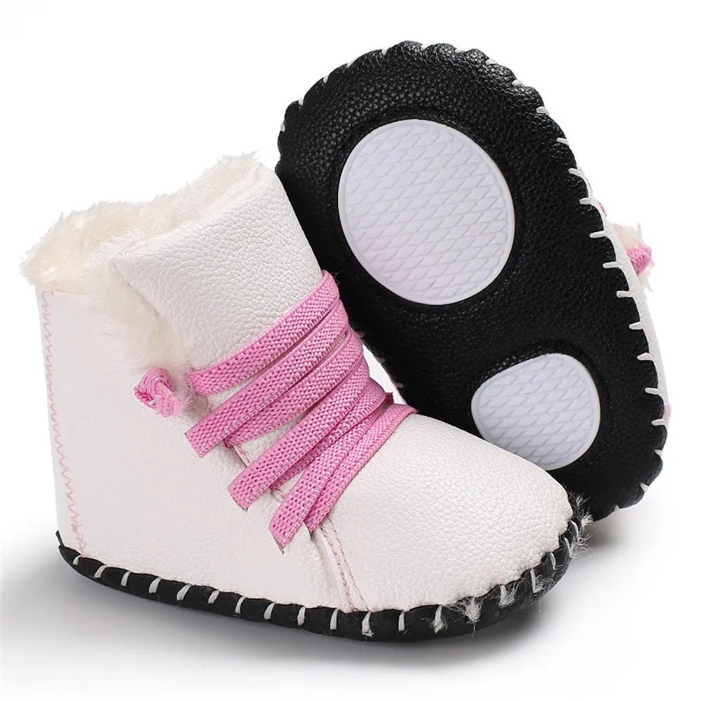 Baby Unisex PU Elastic Band Fur Boots Baby Shoes Wholesale