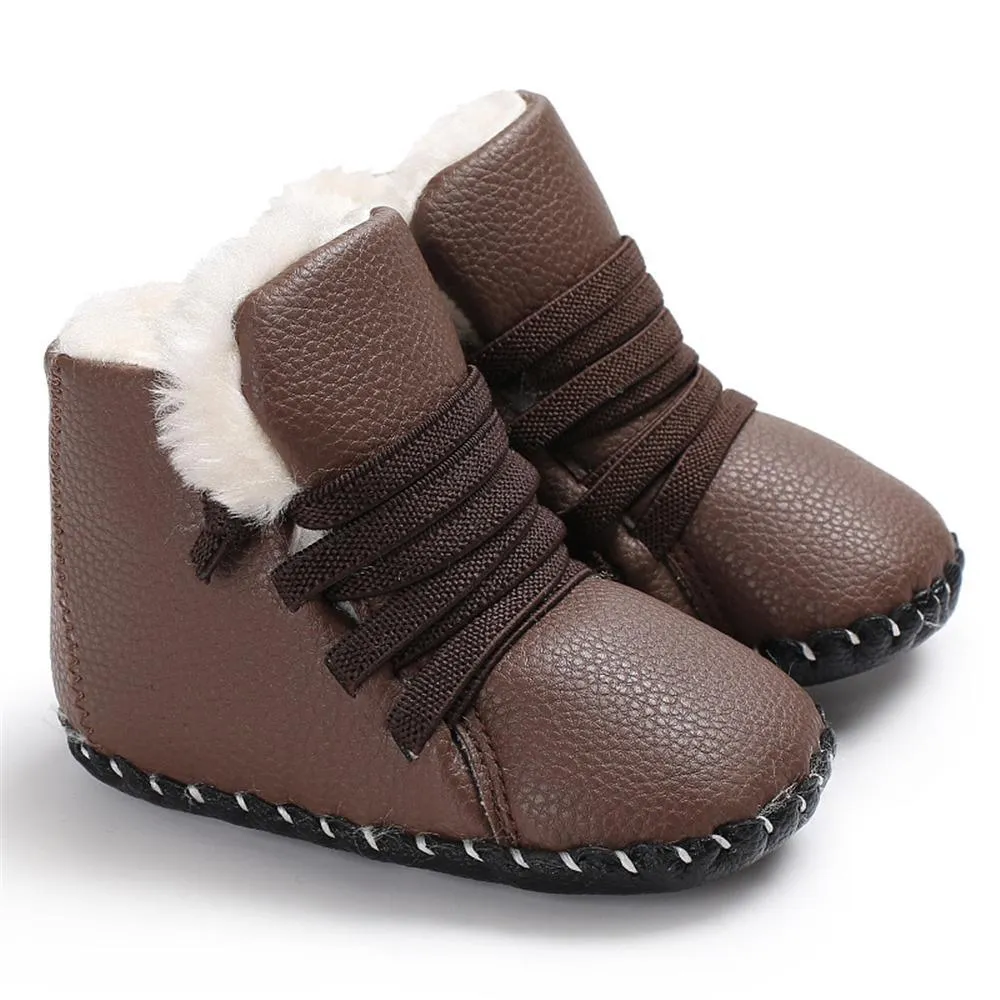 Baby Unisex PU Elastic Band Fur Boots Baby Shoes Wholesale