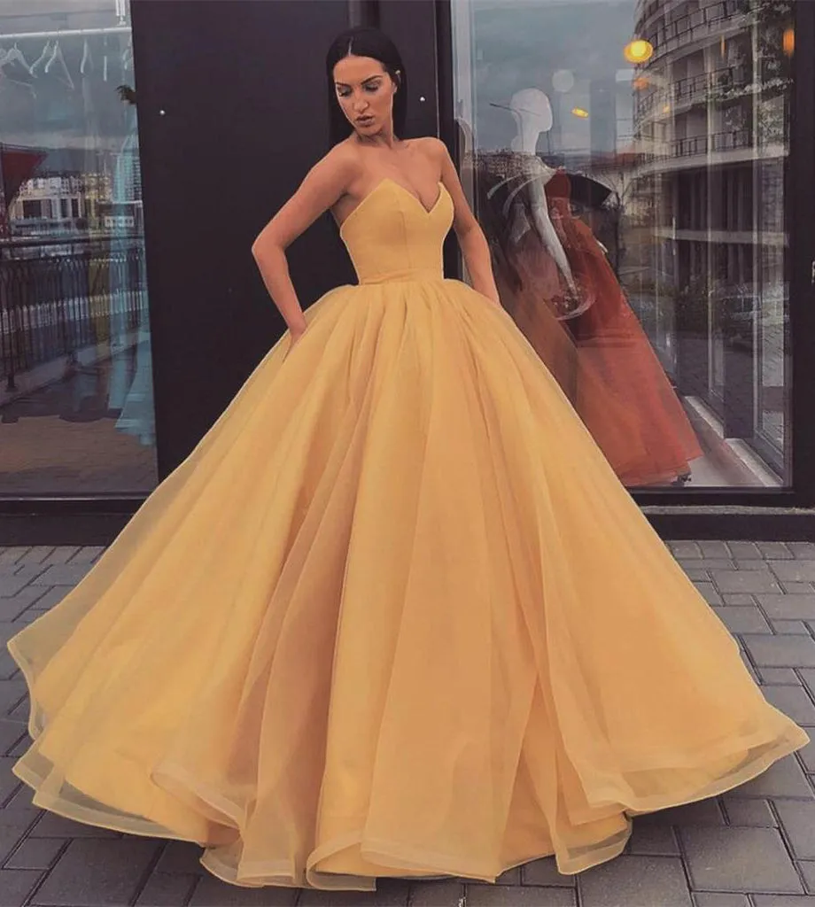 Ball Gown Sweetheart Prom Dress Princess Floor Length Tulle Quinceanera Dress N2260