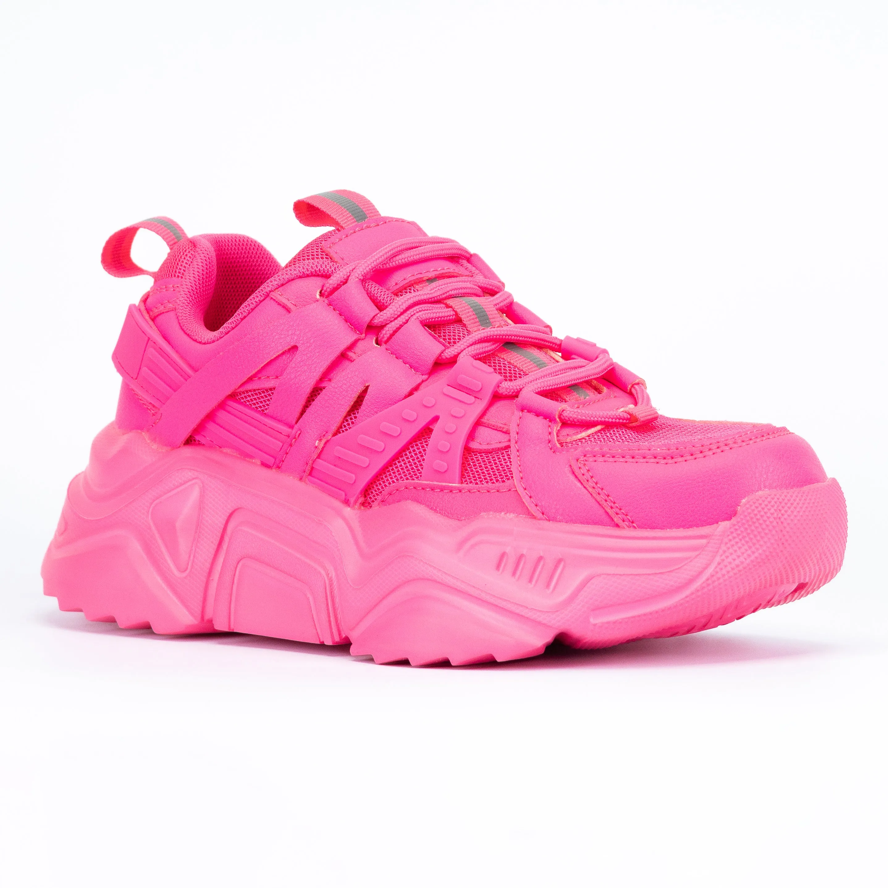 Briella - Wide Fit Chunky Lace Up Sneakers, Comfortable Platform Shoes for Women, Trendy Casual Footwear, Everyday Stylish Sneakers