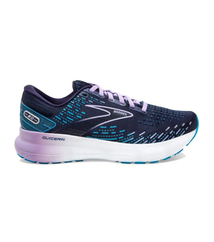 Brooks Women's Glycerin 20 Running Shoes - Peacoat/Ocean/Pastel Lilac