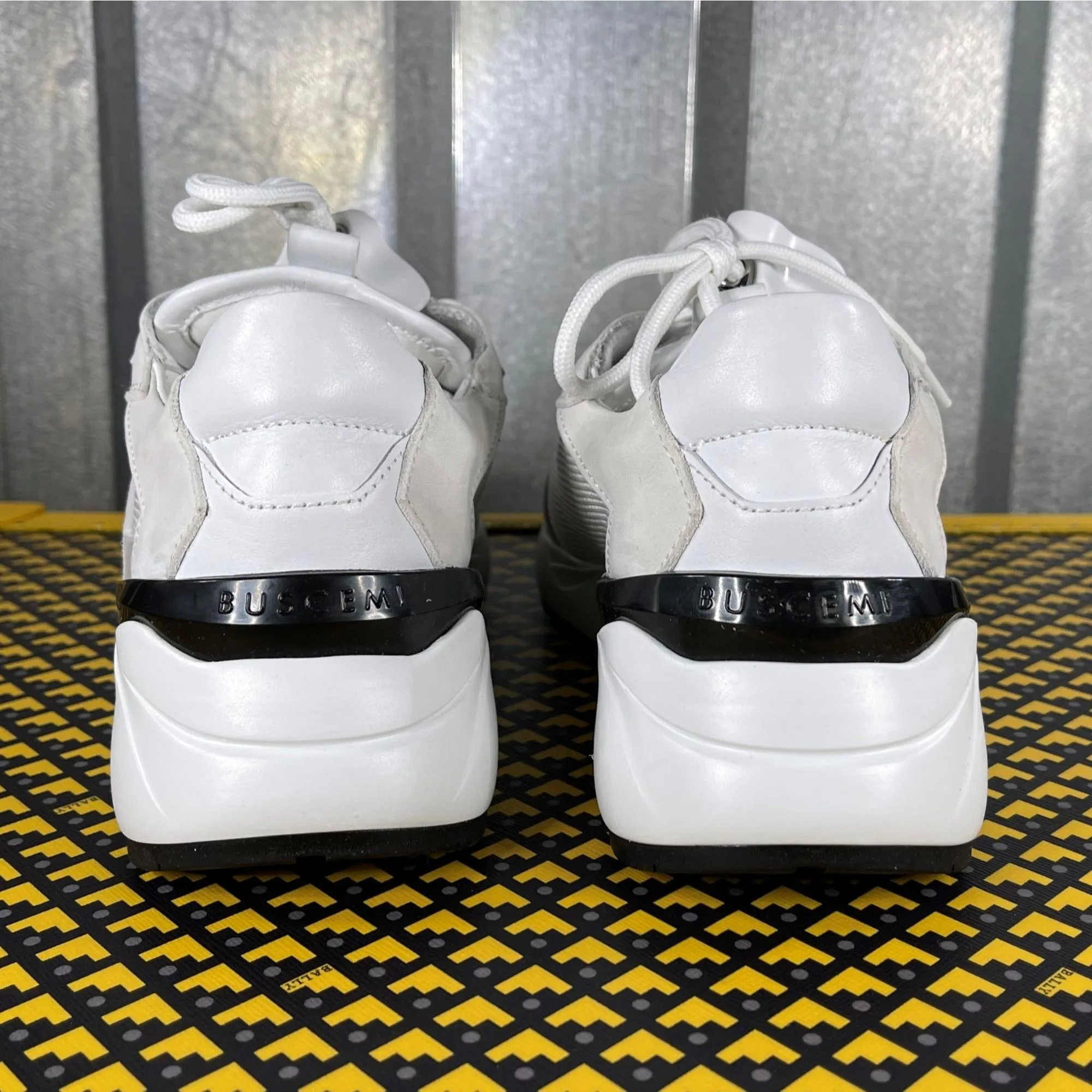 Buscemi Womens Run 2 White Suede Sneakers