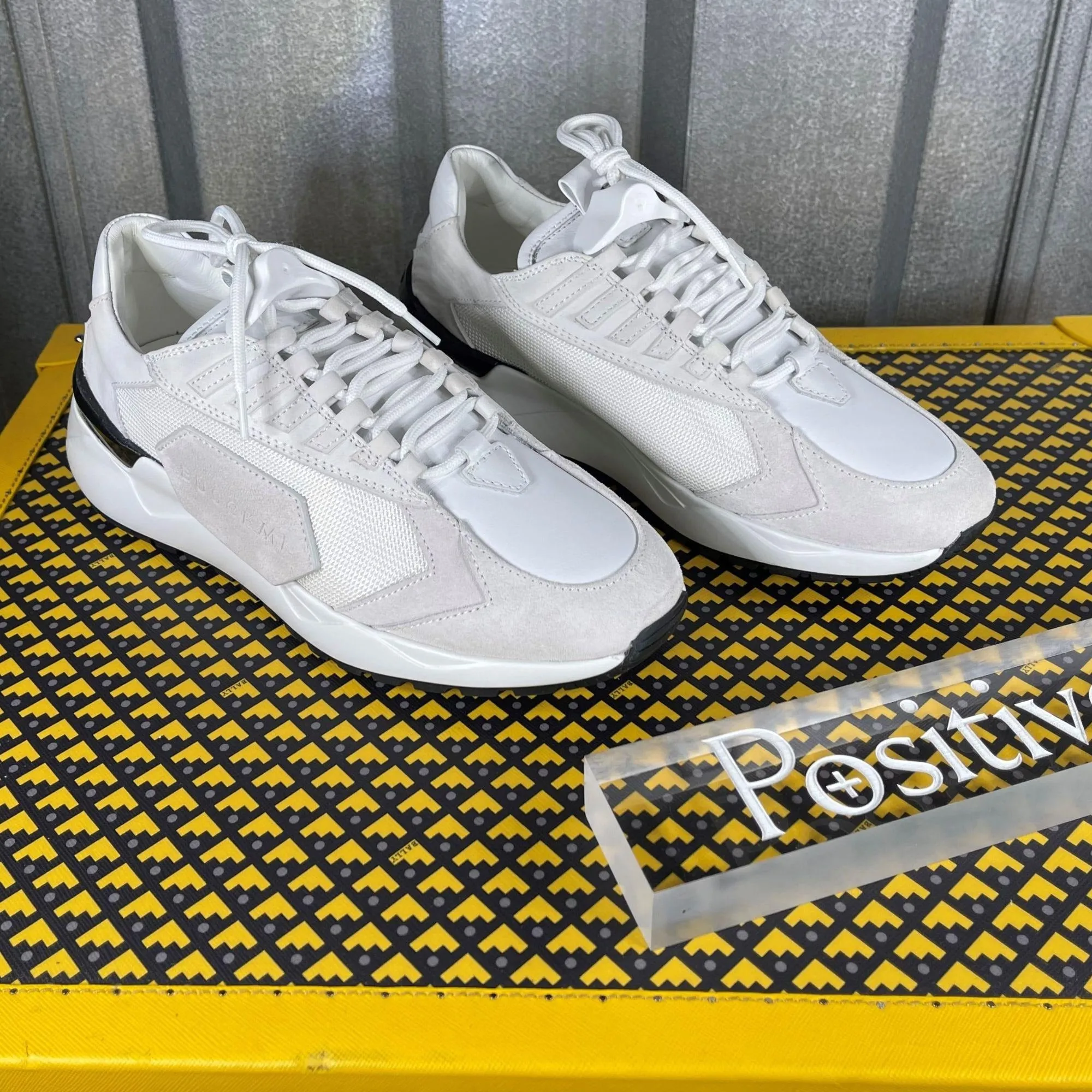 Buscemi Womens Run 2 White Suede Sneakers