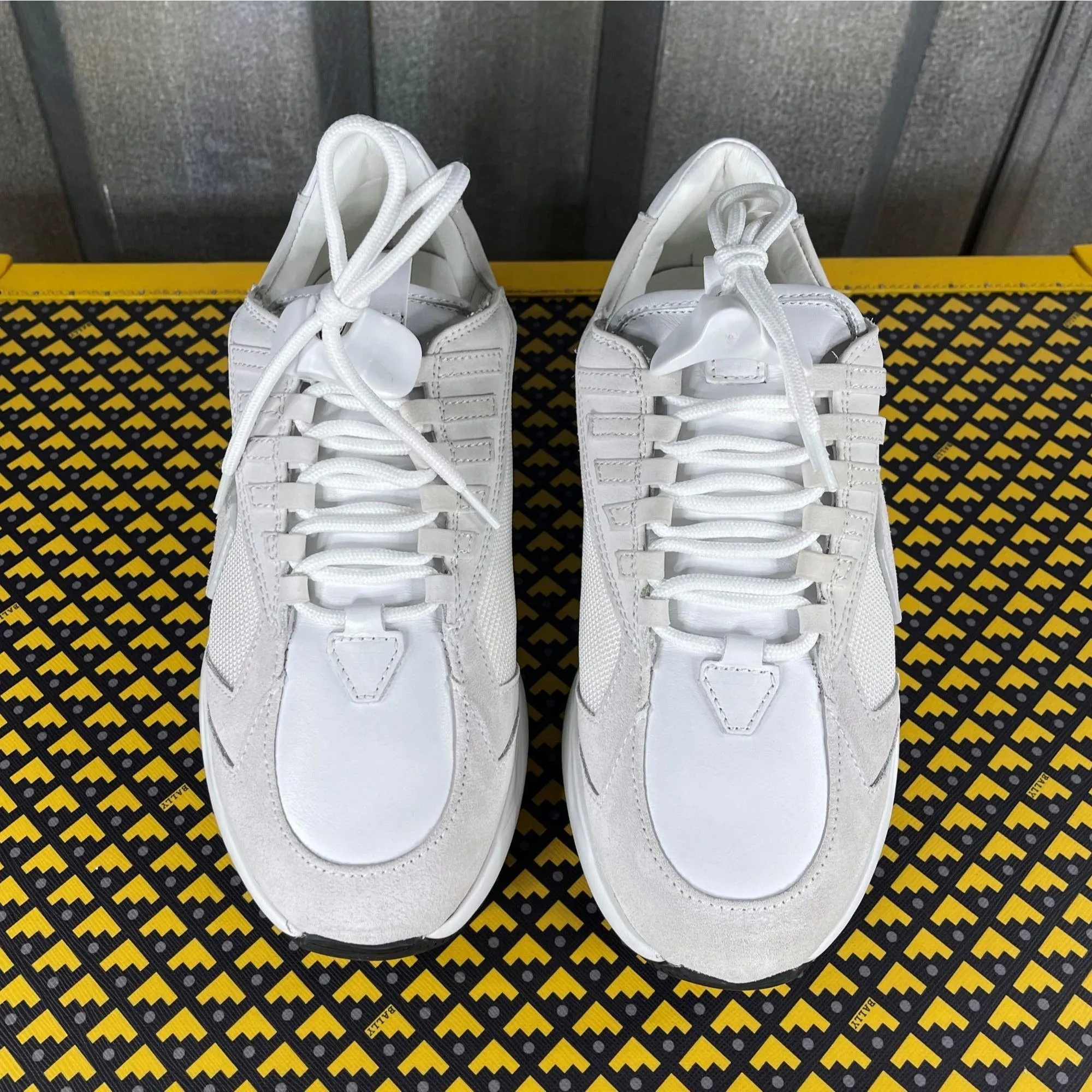 Buscemi Womens Run 2 White Suede Sneakers