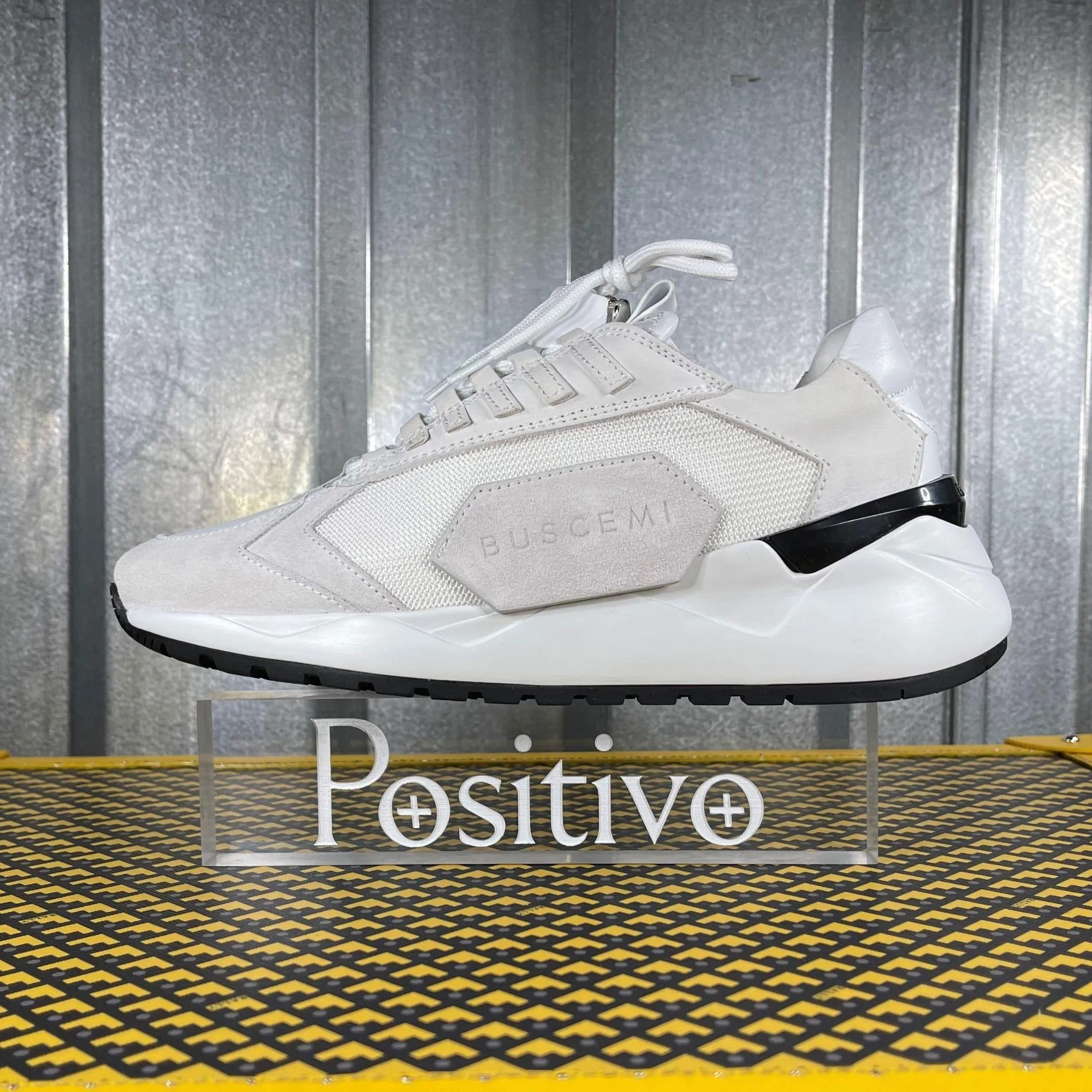 Buscemi Womens Run 2 White Suede Sneakers