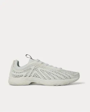 Buzz Faux Suede and Rubber-Trimmed Mesh  White low top sneakers