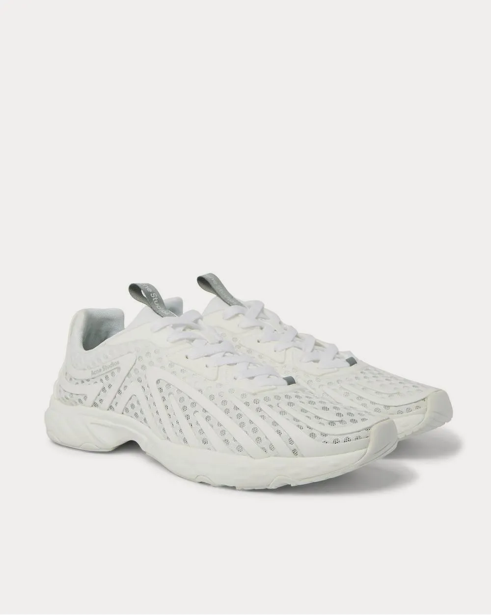 Buzz Faux Suede and Rubber-Trimmed Mesh  White low top sneakers