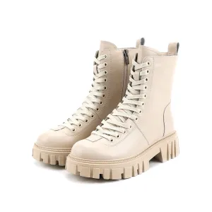 camel active Women Anna Platform Combat Boots -712404-SN01-0-WHITE