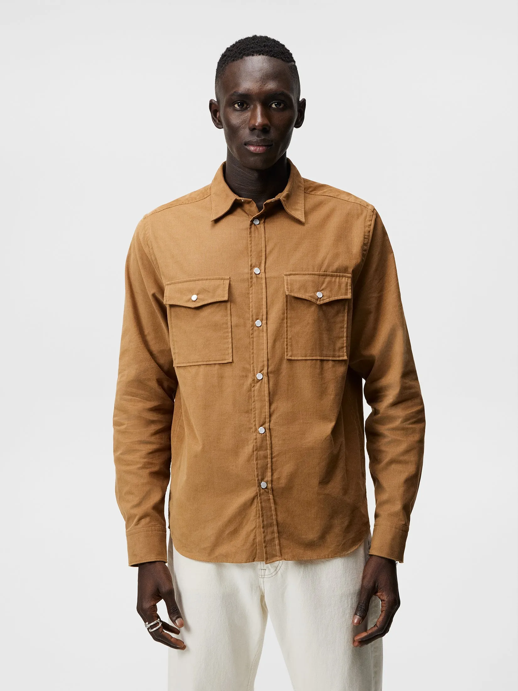 Carlos Reg Cord Shirt / Tiger Brown