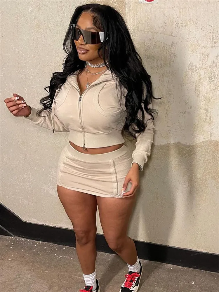 Chill Weekends Mini Skirt Two Piece Set