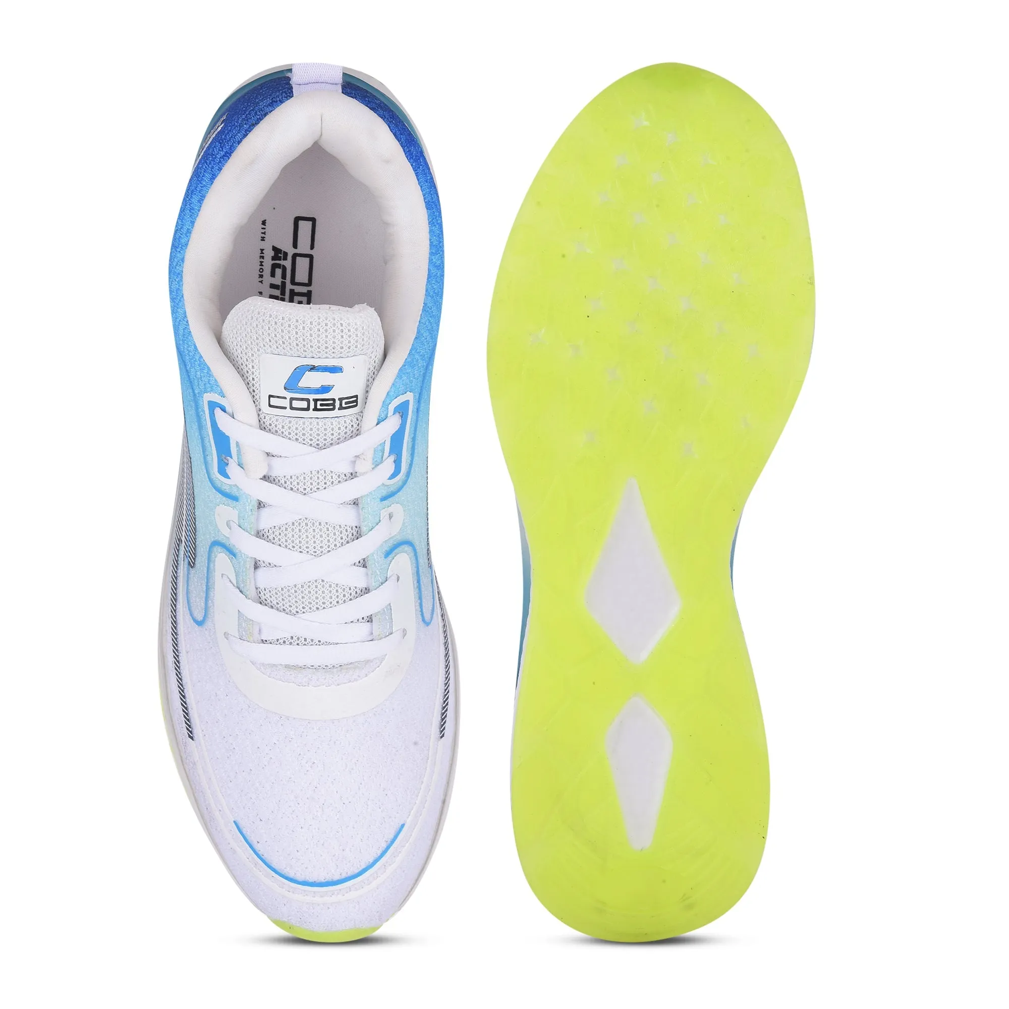 Cobb Parrot Green White Men's Running Shoes