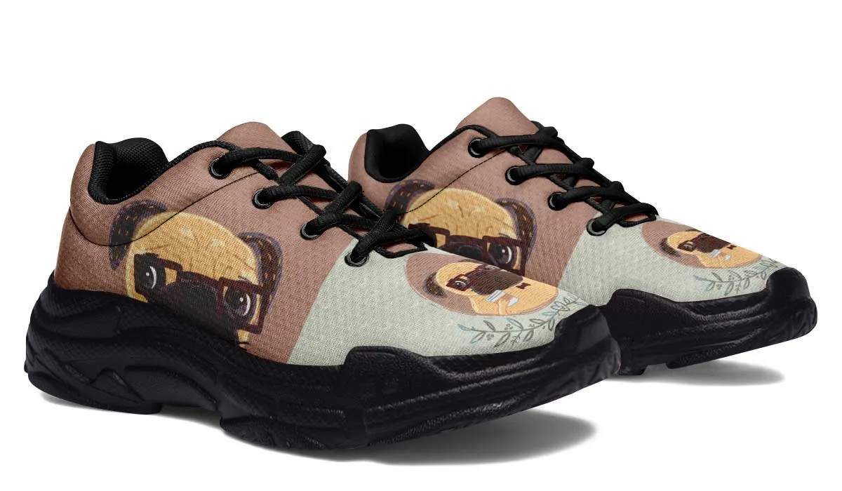 Coffee Pug Chunky Sneakers