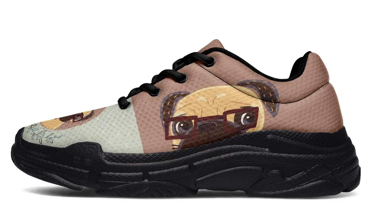 Coffee Pug Chunky Sneakers