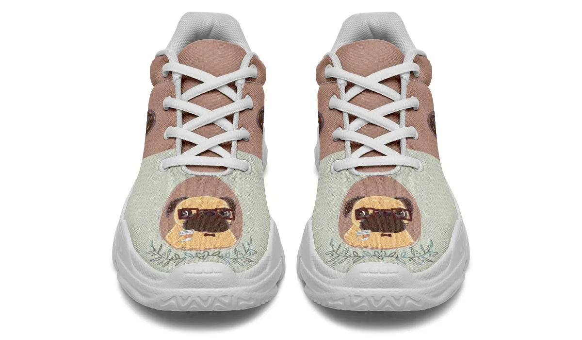Coffee Pug Chunky Sneakers