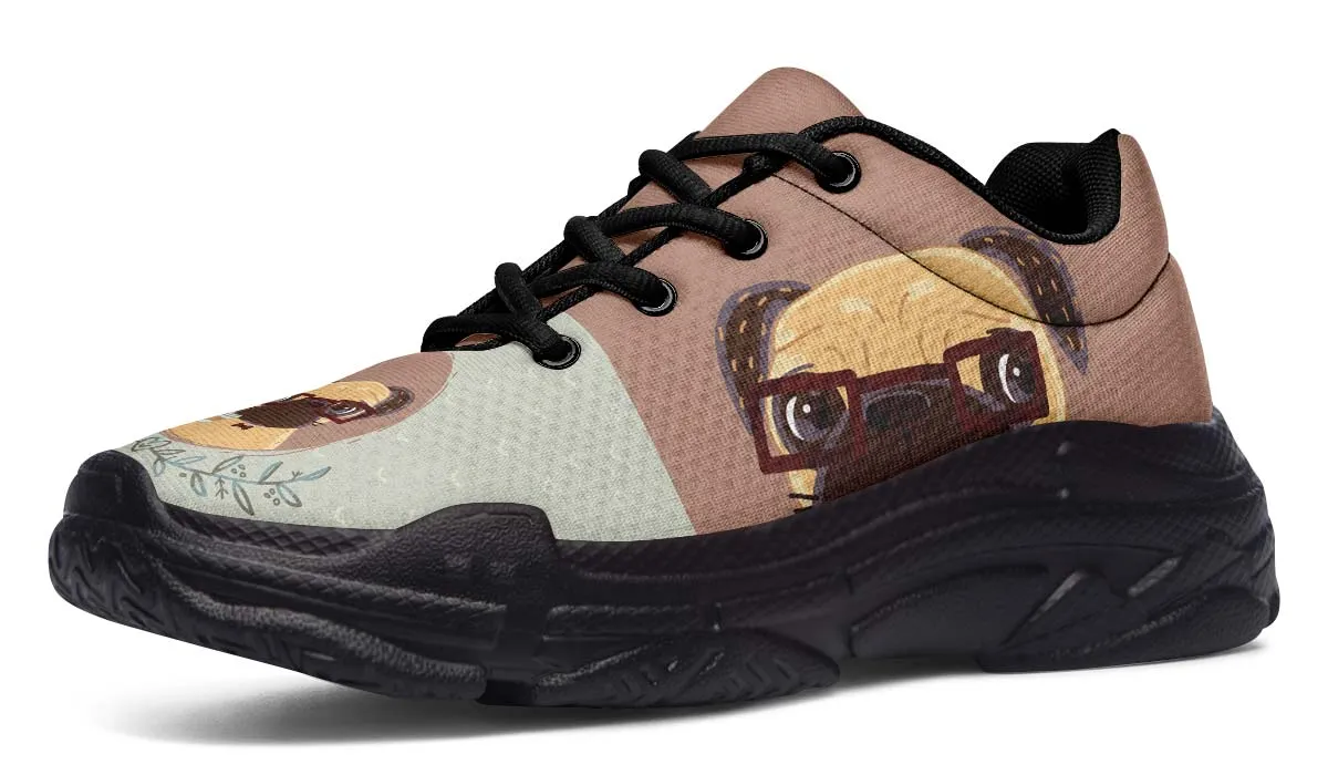 Coffee Pug Chunky Sneakers