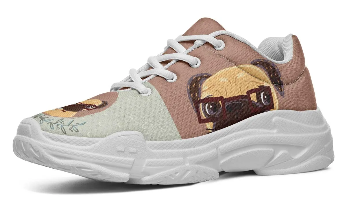 Coffee Pug Chunky Sneakers