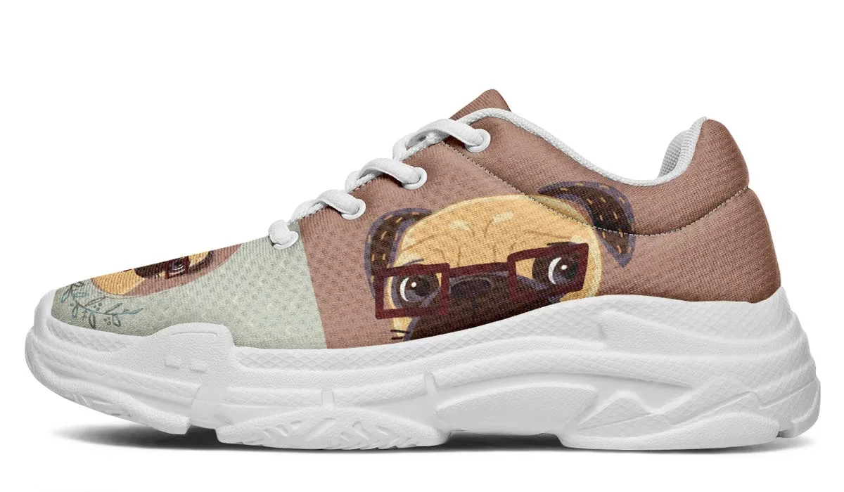 Coffee Pug Chunky Sneakers
