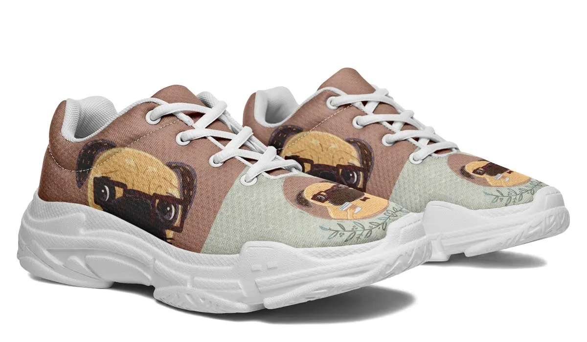 Coffee Pug Chunky Sneakers