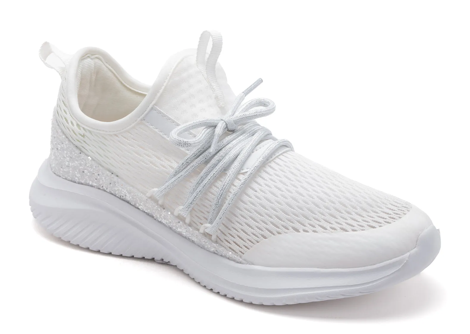 Corkys Hey Girl "Soft Serve" Sneaker in White Chunky Glitter Final Sale
