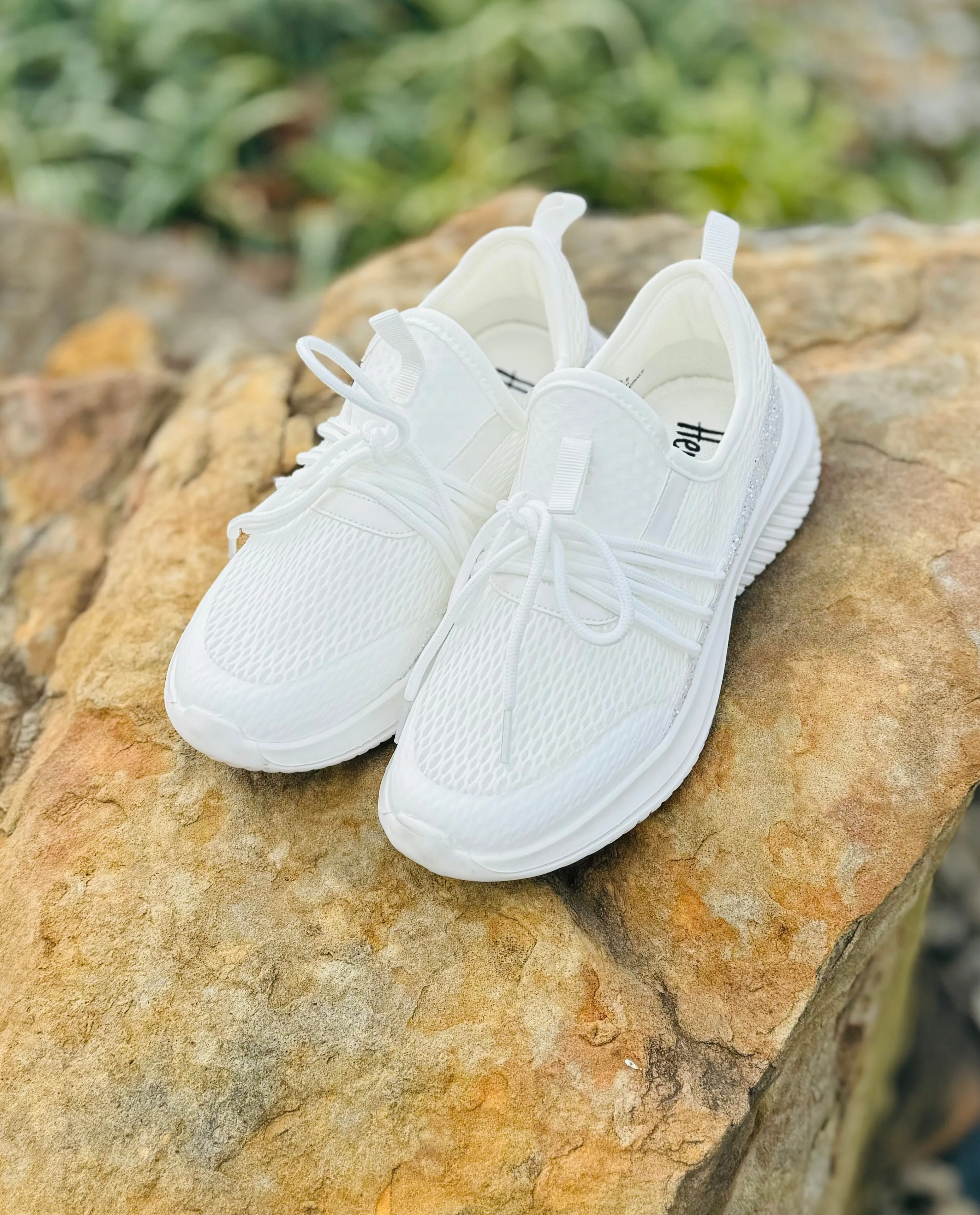 Corkys Hey Girl "Soft Serve" Sneaker in White Chunky Glitter Final Sale