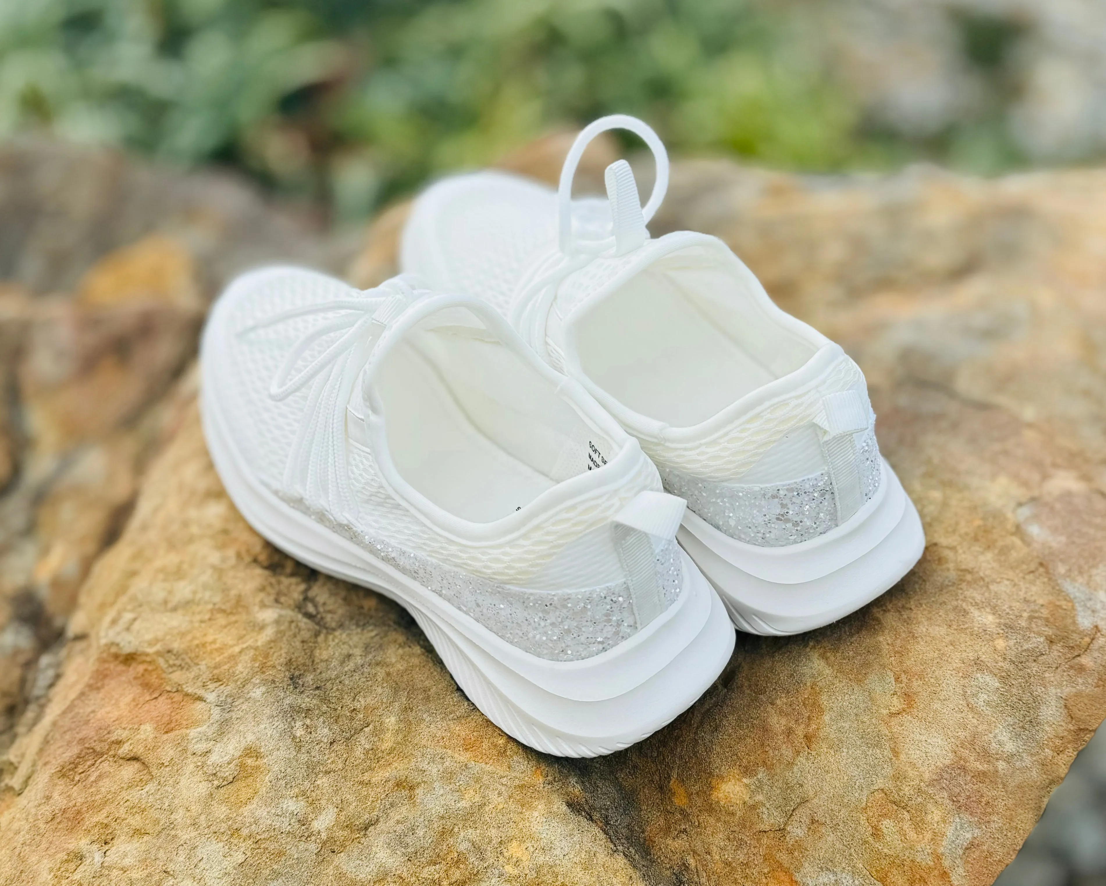Corkys Hey Girl "Soft Serve" Sneaker in White Chunky Glitter Final Sale