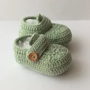 Crochet Baby Booties Green
