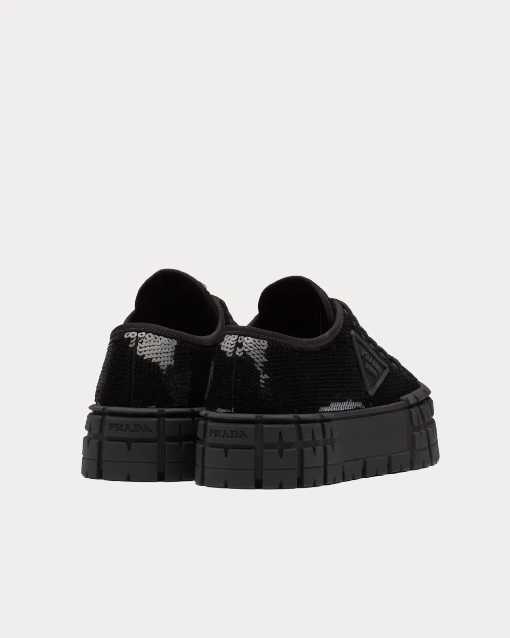 Double Wheel Sequin Black Low Top Sneakers
