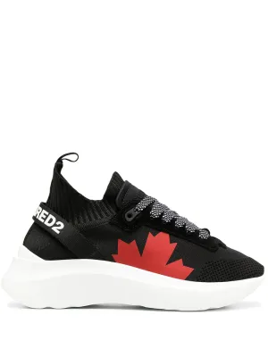 DSQUARED2 WOMEN Logo-motif lace-up sneakers Black