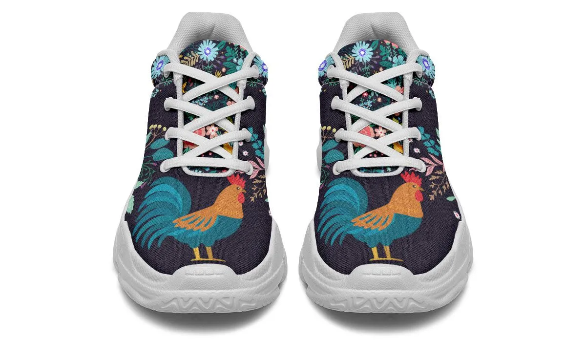 Floral Rooster Chunky Sneakers