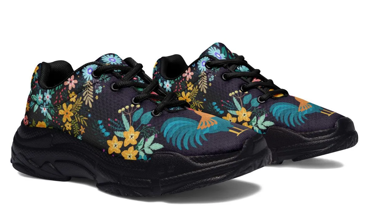 Floral Rooster Chunky Sneakers