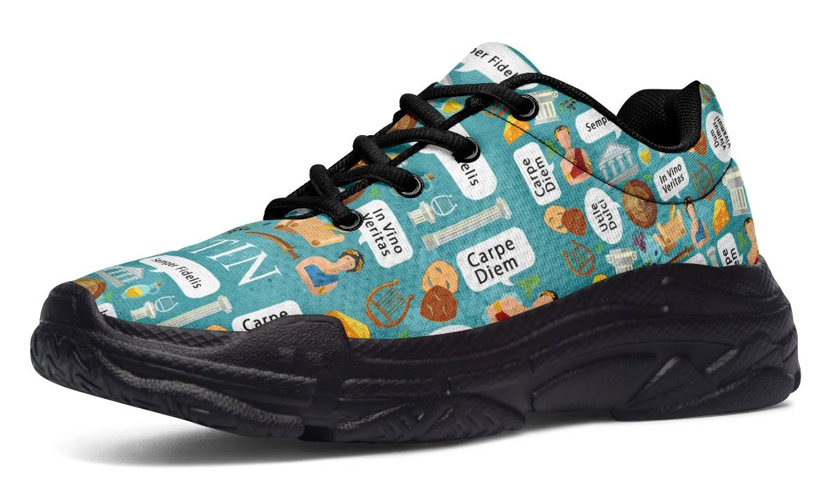 Latin Phrases Chunky Sneakers